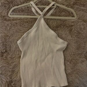 T.La Ribbed Halter Camisole - Cream